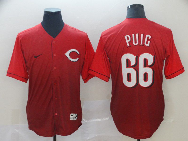 Men Cincinnati Reds #66 Puig Red Nike Fade MLB Jersey->youth mlb jersey->Youth Jersey